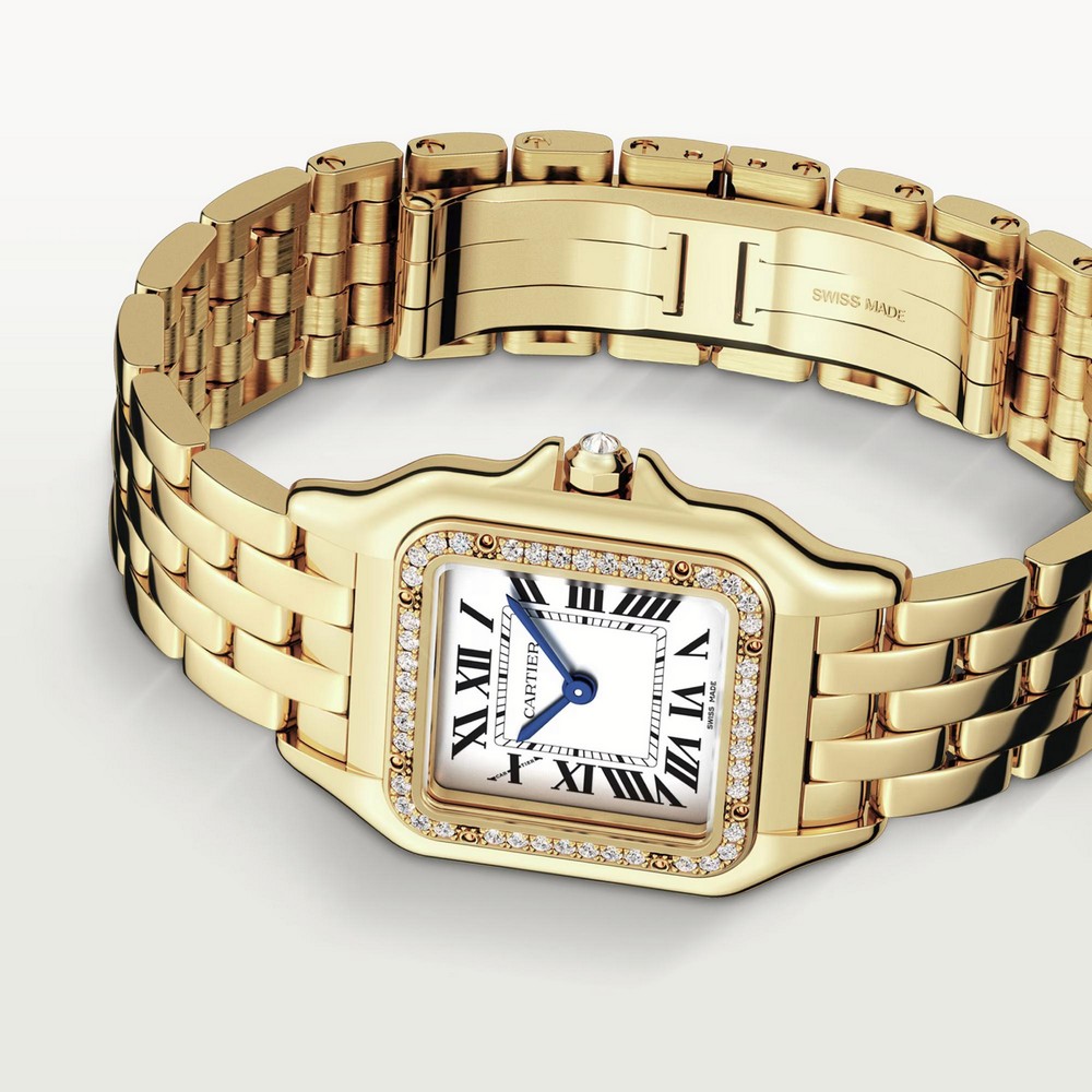 Đồng Hồ Cartier Panthère De Cartier Watch Medium Nữ Vàng Trắng